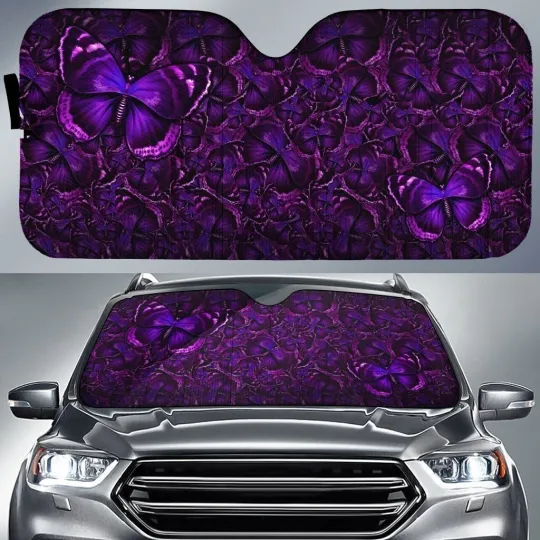 Discover Purple Butterfly Car Sunshade Custom Butterflies Car Accessories