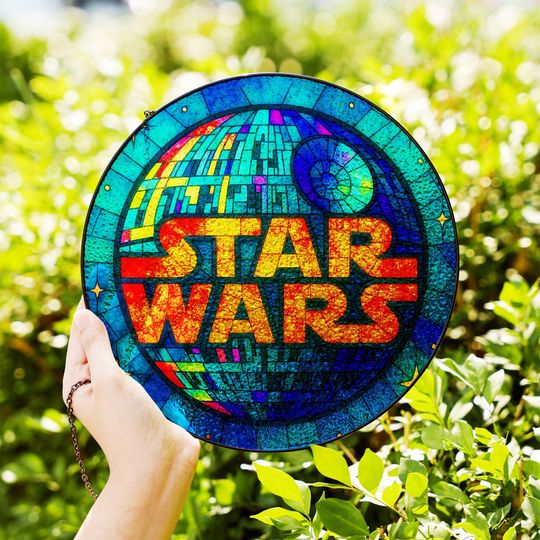 Discover Starr Warss Darthh Vaderr Glass Suncatcher, Disneyyy Window Hanging Decor