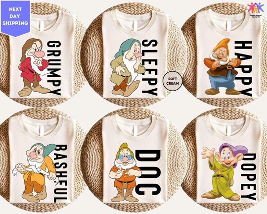 Discover Snoww Whitee and Seven Dwarfs Shirt, Disneyyy Family Matching Shirt, Disneyyy Group