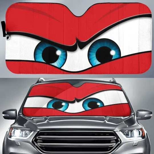 Discover Red Angry Car Eyes Sun Shade Car Accessories