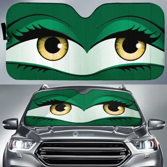 Discover Green Glam Car Eyes Sun Shade Cute Eyes Car Accessories