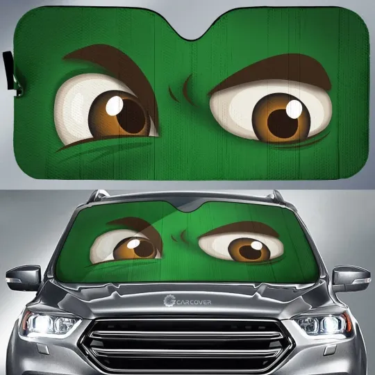Discover Green Challenging Car Eyes Sun Shade Funny Car Accessories