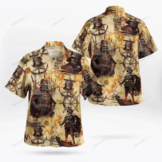 Discover Darthh Vaderr’s Dominance on a 3D Starr Warss Hawaiian Shirt