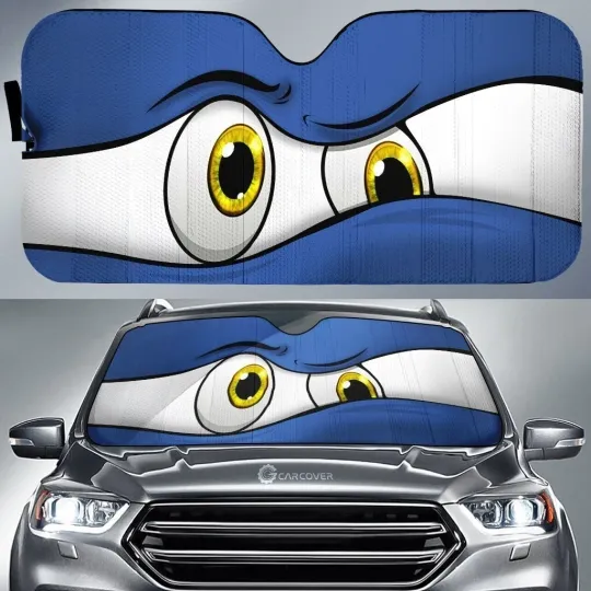Discover Blue Curious Car Eyes Sun Shade Car Accessories Funny Gifts