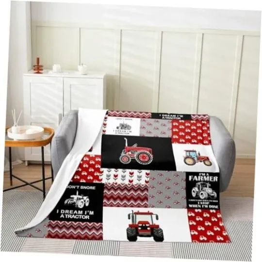Discover Boys Cartoon Car Flannel Fleece Throw Blanket Kids,Construction Fuzzy Blanket