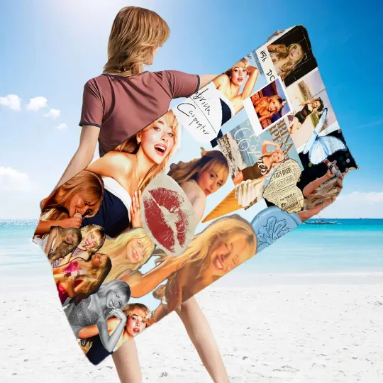 Discover Sabrina Carpenters Beach Towel, Fan Gifts, Summer Vacation Gifts