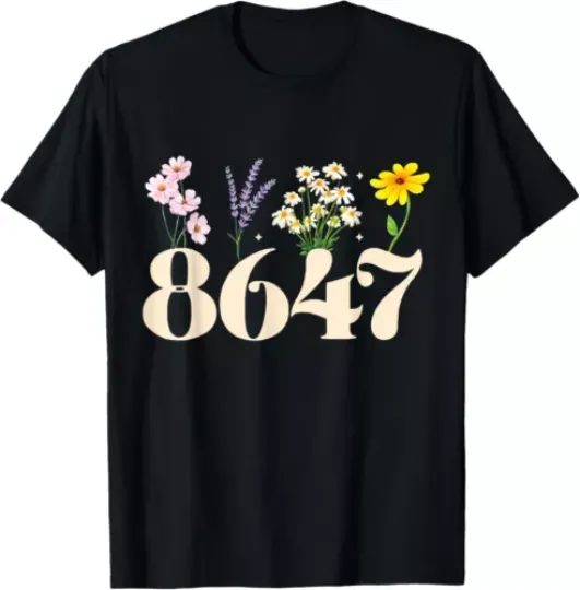 Discover Vintage 86 47 Anti-Trump Flower President T-Shirt