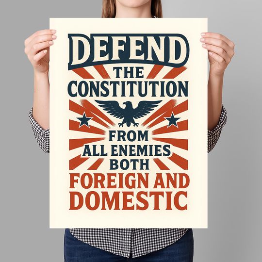 Discover Defend the Constitution Protest Sign PRINTABLE, Anti-Trump Protest Poster Sign For March, Digital Download, Political Activist Rally Sign