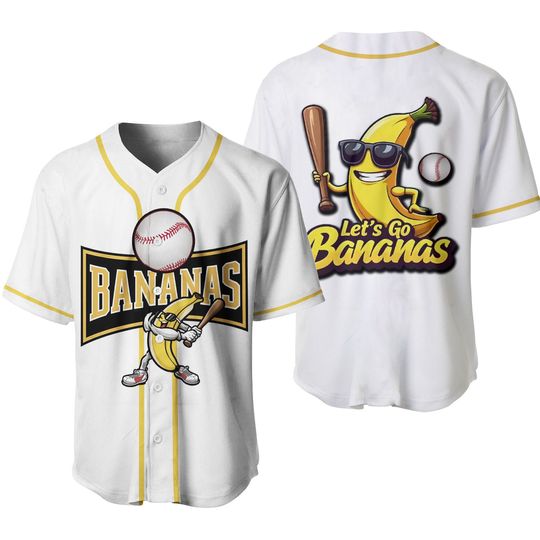 Discover Let's Go Bananas Baseball Jersey, Funny Banana Baseball Jersey