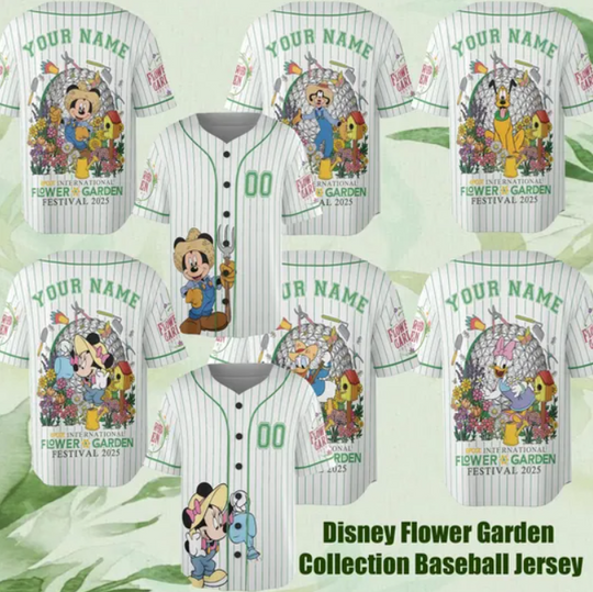 Discover Mickeyy & Friends Epcot Flower Garden Festival 2025 Baseball Jersey Disneyyy Flowers Let the Magic Bloom T-Shirt