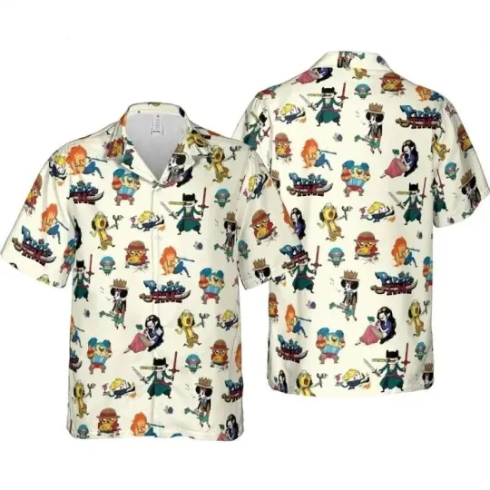 Discover Pirate One Piece Hawaiian Button Down Shirt Unisex Adults S-5xl  New