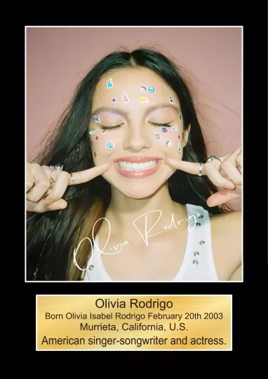 Discover OLIVIA RODRIGO Music Signed Photo Reproduction Posters Print Wall Art