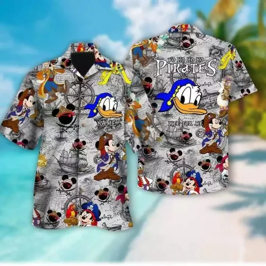 Discover Personalized Mickeyy mouse &amp Donald Cruise Pirates Life For Me Hawaiian Shirt