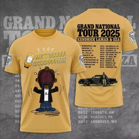 Discover Kendrick Lamar 2025 Grand National Tour 3D shirt Fan Gift Tee