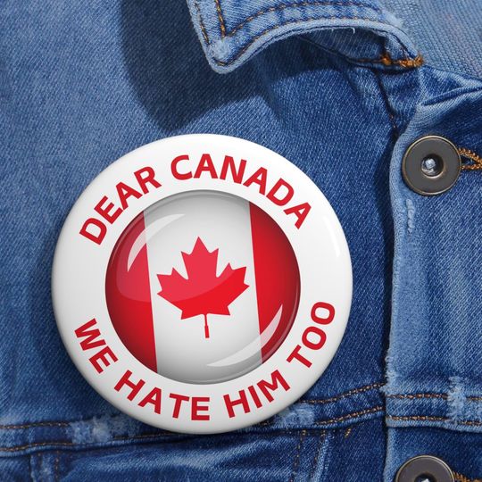 Discover Canada Pin Button, Canadian Pin Button, Elbows Up Pin Button