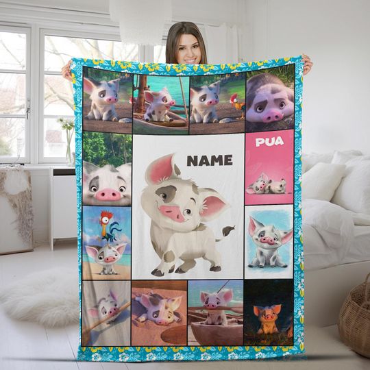 Discover Custom Cute Pua Pig moanaa Fleece Blanket, Blanket For Kid Baby Adult