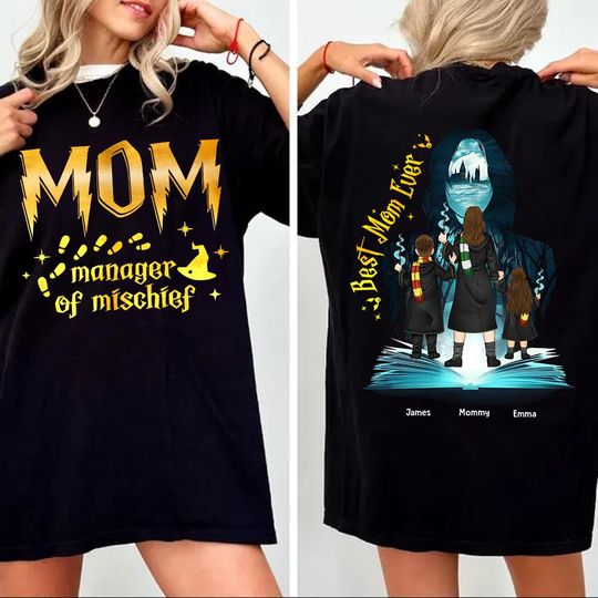 Discover Custom Manager Of Mischief Mom Shirt, Best Mom Ever, Magical Mom TShirt, Mama Shirt