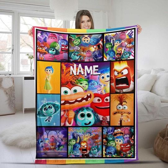 Discover Personalized Insidee Outt Blanket, Custom Name Kid Blanket, Gift For Birthday