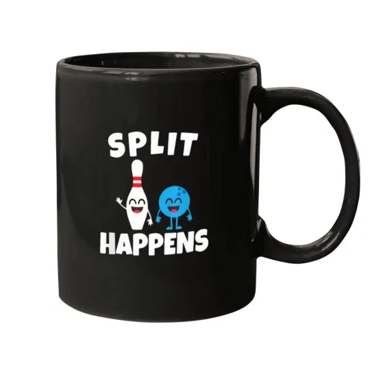 Discover Funny Bowling Split Happens T-Shirt Mugs