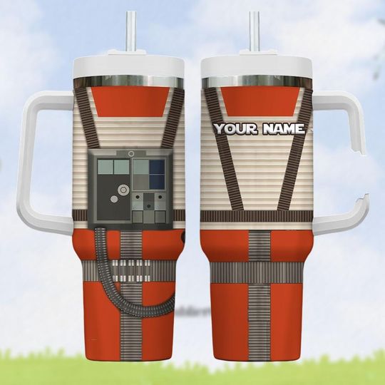 Discover Starr Warss Pilot Suit Handle Tumbler, Custom Name Cup