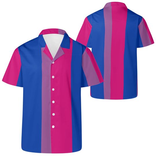 Discover Bisexual Bold LGBTQ+ Wide Vertical Stripe Hawaiian, Pride Month Gift