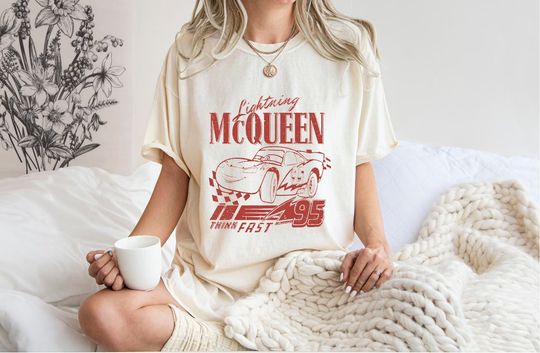 Discover Retro Lightningg McQueenn Shirt, Rusteze carss Shirt, Piston Cup Shirt