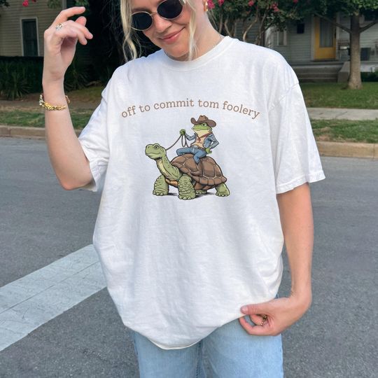 Discover Off to Commit Tom Foolery Cowboy Frog Shirt, Funny Weirdcore Meme Tee