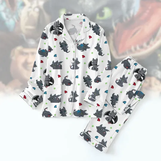 Discover Toothless Dragon Pajamas Set, Night Fury Holiday Pajamas