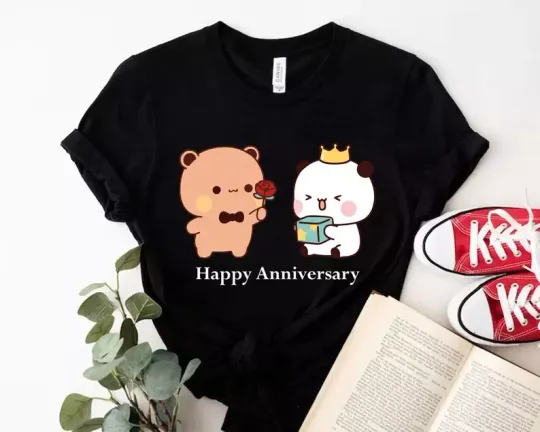 Discover Bubu & Dudu Happy Anniversary t shirt| Cute Anniversary Art Print