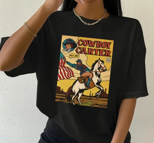 Discover Vintage Cowboy Carter Comic Tshirt, Cowboy Carter Tour Shirt