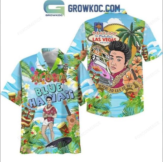 Discover Elvis Presley Aloha Blue Hawaii Trying To Get To You Hawaiian Shirt