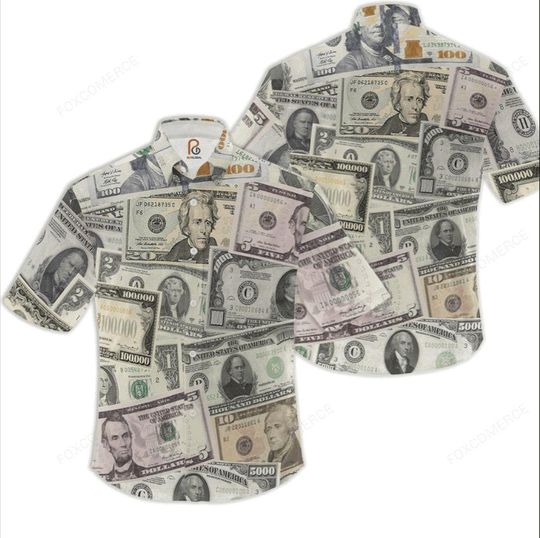Discover United States Dollar Print Hawaiian Shirt b