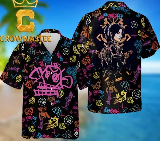 Discover Arcane League Of Legends Caitlyn Graffiti Summer Vibes Hawaiian Shirt