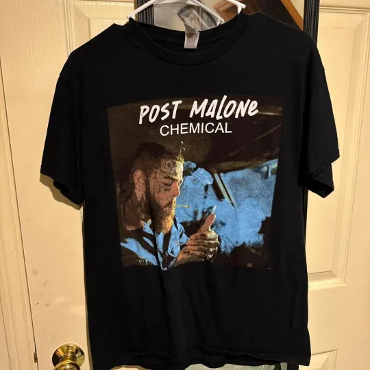 Discover Vintage Post Malone Chemical 2023 tour Black T-shirt Unisex