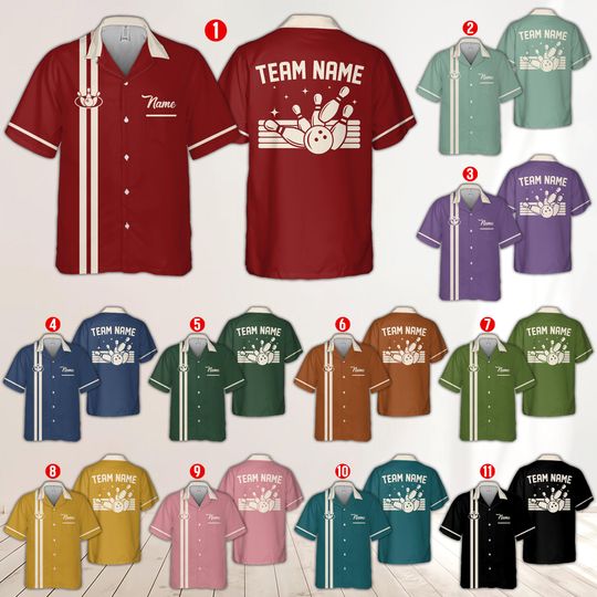 Discover Personalized Stripe Bowling Hawaiian Shirt