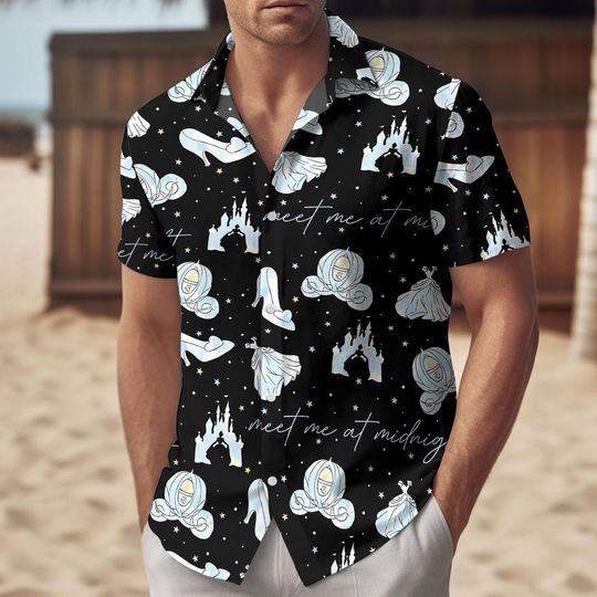 Discover Meet Me At Midnight Button Shirt Shorts, Cinde Princess Shirt For Men