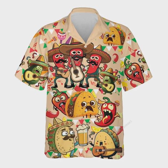 Discover Mexican Food Cinco De Mayo Mens Hawaiian Shirt