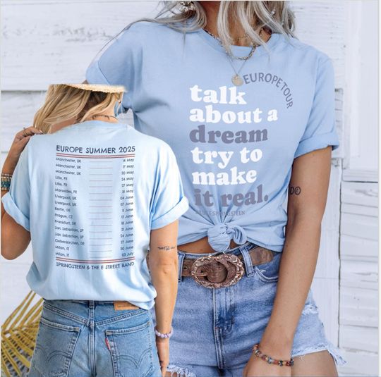 Discover Springsteen Concert Tee Bruce Springsteen T-shirt 2025 Unisex E Street Band Europe