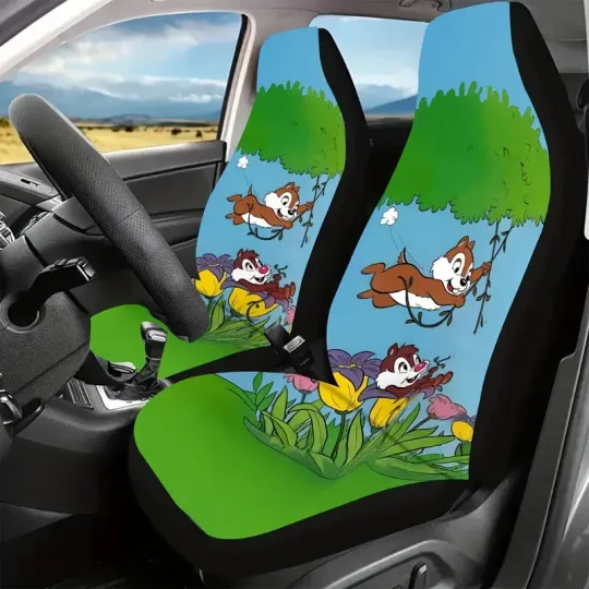 Discover Funny Chipp and Dalee Couple Chipmunks Rescue Rangers Car Seat Covers