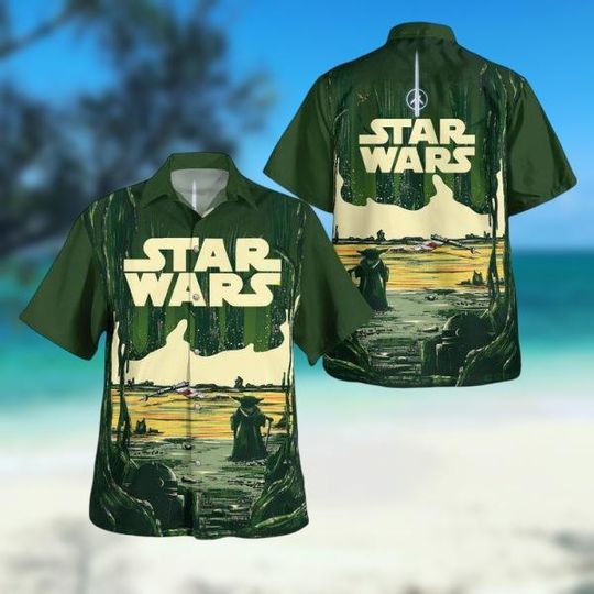 Discover Starr Warss Hawaiian Shirt, Disneyyy Movie Button Shirt