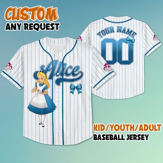 Discover Custom Disneyyy Alice The Wonderland Baseball Jersey, Alice The Wonderland Jersey