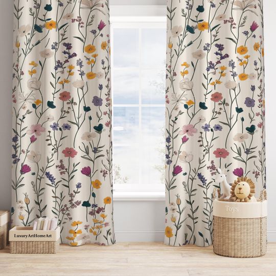 Discover Wildflowers Baby Girl Room Curtain Nursery Curtains Window Curtains Washable Curtains Room Curtains
