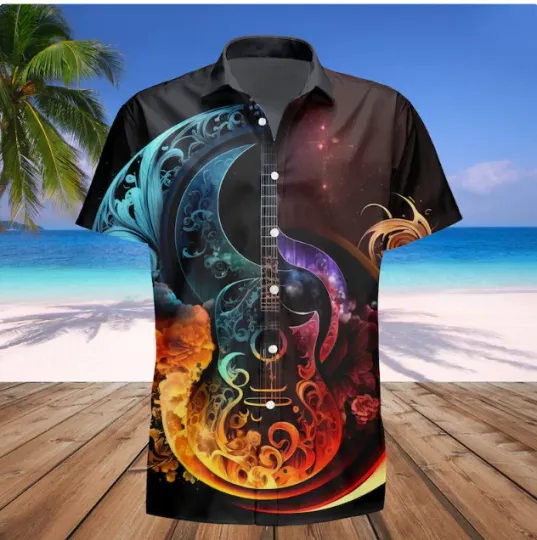 Discover Florals Guitar Music 3D HAWAII SHIRT HALLOWEEN GIFT CHRISTMAS GIFT US SIZE
