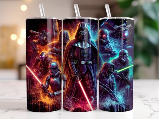 Discover Wrap Starr Warss Tumbler with Lid and Straw 20 oz
