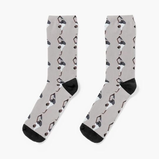 Discover B-boy Break Dance Freeze Pose Hand Drawing illustration Free Style Hip Hop Street Dance Socks