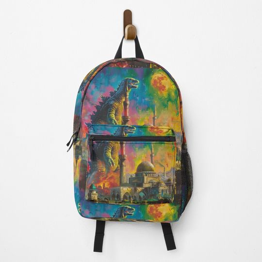 Discover God zilla over Jerusalem Backpack