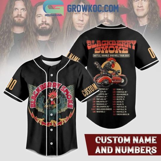 Discover Blackberry Smoke Rattle Ramble And Roll Tour 2025 Baseball Jersey