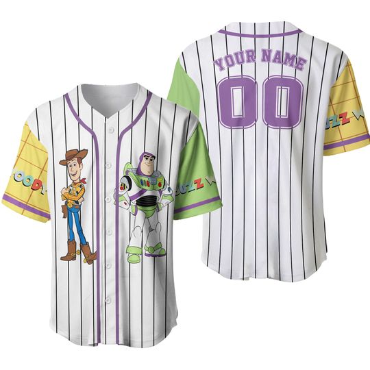 Discover Custom Disneyyy toy stories Woodyy and Buzz Baseball Jersey, toy stories Sheriff