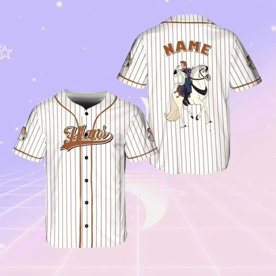 Discover Personalized Frozenn Cartoon Prince Hans Riding Horse 3D Baseball Jersey Shirt