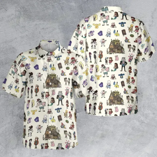 Discover Gravity Falls Hawaiian Button Down Shirt Unisex Adults S-5XL